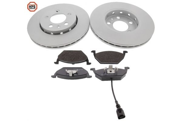 MAPCO 47855HPS Brake discs and pads set Front Axle, Vented, incl. wear warning contact,