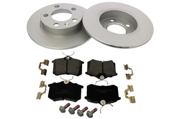 MAPCO 47858HPS Brake discs and pads set Rear Axle, solid, with accessories, with brake caliper screws, excl. wear warning contact