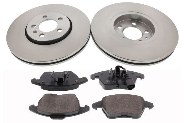 MAPCO 47934 Brake discs and pads set Front Axle, Vented, incl. wear warning contact