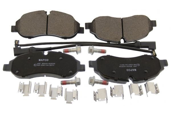 MAPCO 6981 Brake pad set Front Axle, incl. wear warning contact, with anti-squeak plate, with accessories