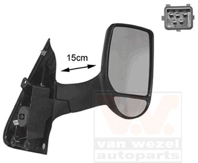 VAN WEZEL Right, Complete Mirror, Convex, for electric mirror adjustment, Heatable, Long mirror arm Side mirror 1898818 buy