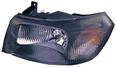 VAN WEZEL 1898963 Headlight Left, H4, black, Smoke Grey, for right-hand traffic, without motor for headlamp levelling, P43t