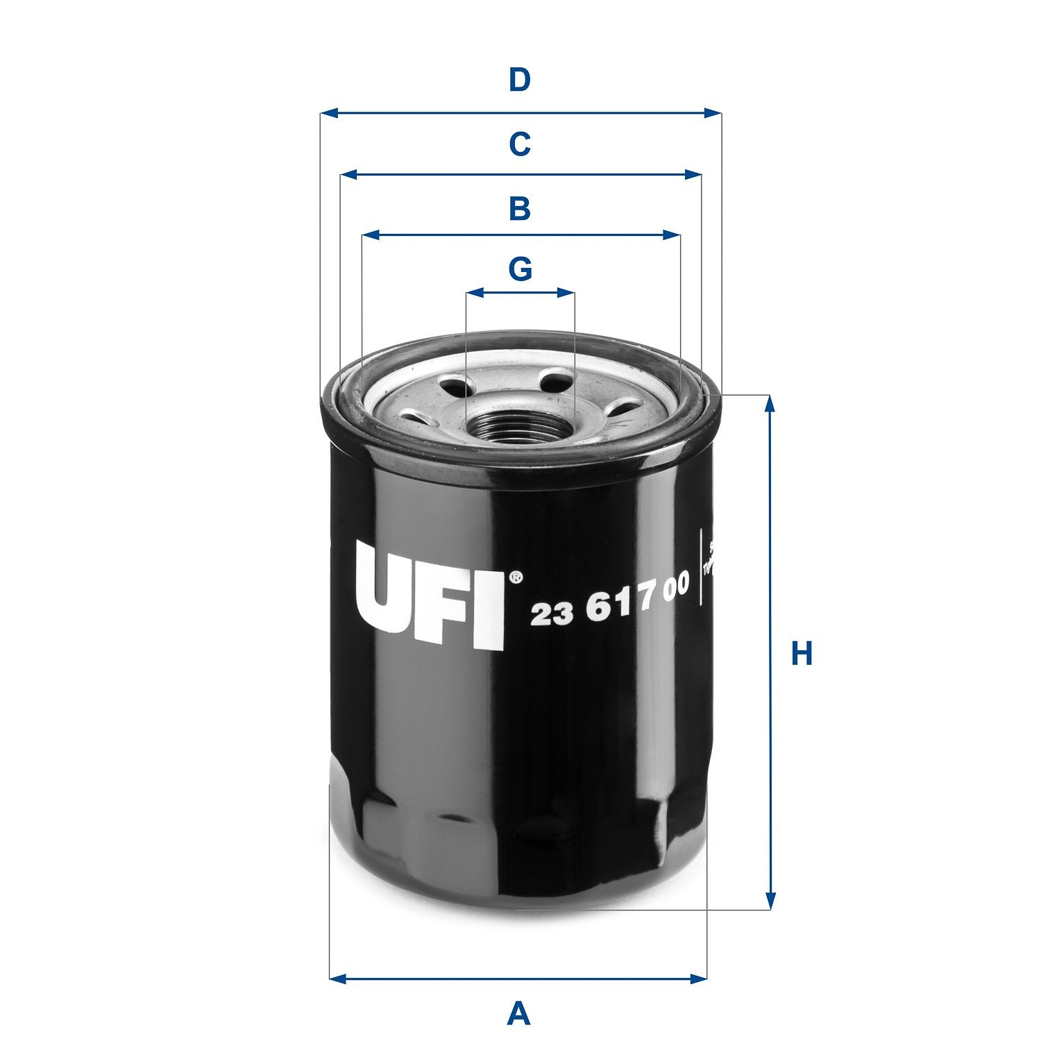 UFI 23.617.00 Oil filter TOYOTA GT 86 2012 in original quality