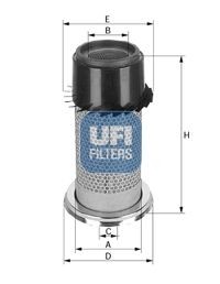 UFI 27.379.00 Air filter 216mm, 174, 160mm