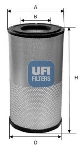 UFI 27.421.00 Air filter 524mm, 310, 308mm, Filter Insert