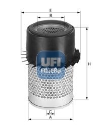 UFI 27.456.00 Air filter 370, 370,0mm, 174, 216mm