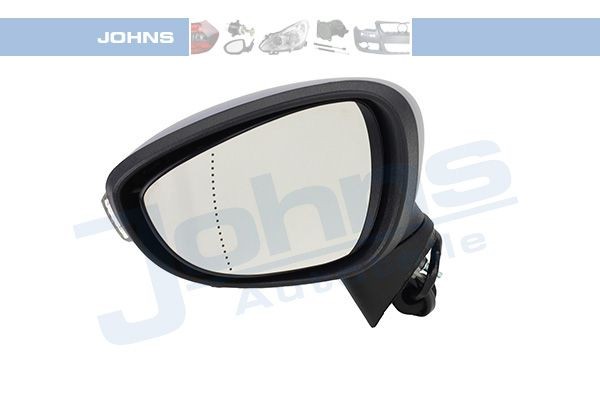 JOHNS 32 03 37-65 Wing mirror Left, for electric mirror adjustment, Aspherical, Heatable, Electronically foldable, primed