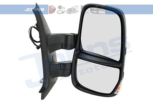 JOHNS 40 43 38-0 Wing mirror Right, black, Short mirror arm, with aerial, Convex