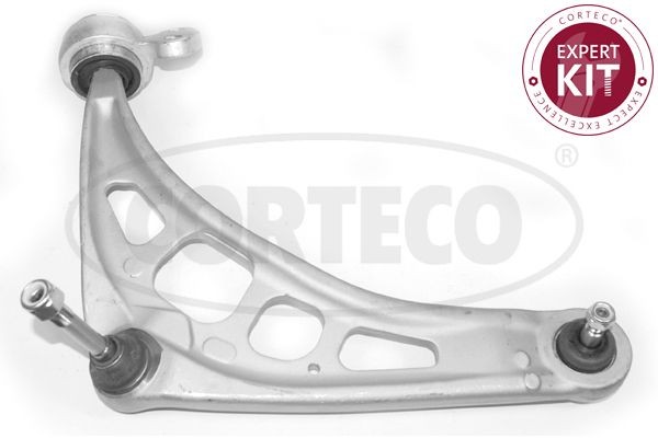 CORTECO 49398623 Suspension arm with rubber mount, Front Axle Left, Lower, Control Arm, Aluminium