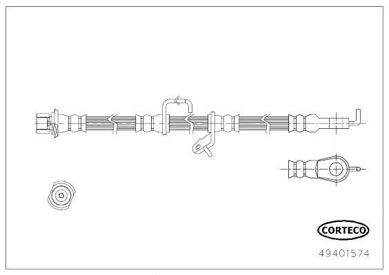 Toyota HILUX Pick-up Flexible brake pipe 12850465 CORTECO 49401574 online buy