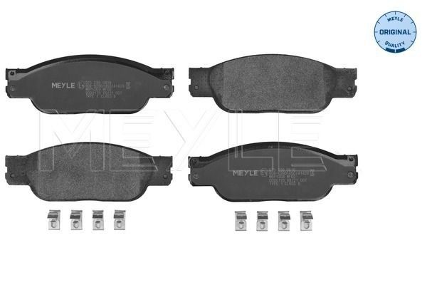 MEYLE 025 239 0818 Brake pad set ORIGINAL Quality, Front Axle, not prepared for wear indicator, with anti-squeak plate