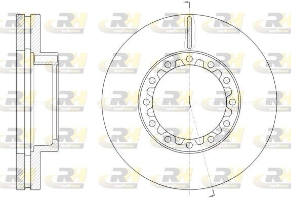 ROADHOUSE 61662.10 Bremsscheibe für MITSUBISHI Canter (FE5, FE6) 6.Generation LKW in Original Qualität