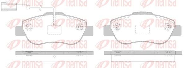REMSA 1100.02 Brake pad set Front Axle, with acoustic wear warning