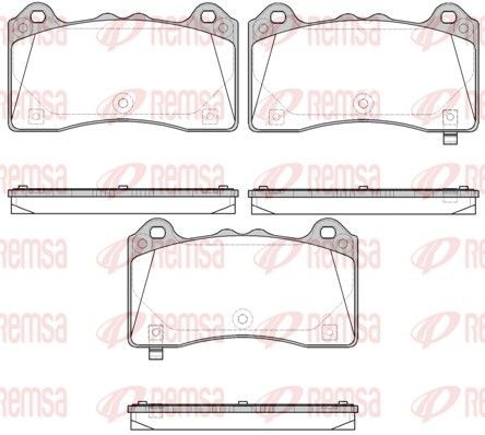 REMSA 1736.02 Brake pad set Front Axle, with acoustic wear warning, with adhesive film