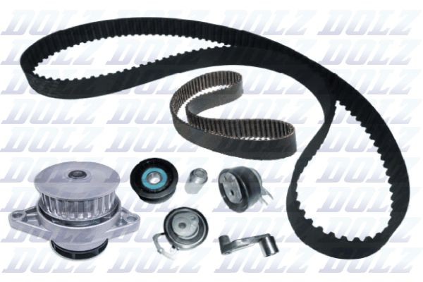 Volkswagen GOLF Water pump + timing belt kit 12854256 DOLZ KD101 online buy