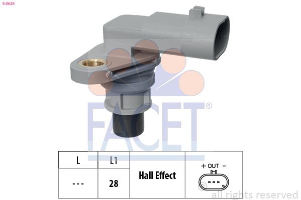 EPS 1.953.626 FACET 90626 Camshaft position sensor LANCIA Delta III (844) 1.6 D Multijet 120 hp Diesel 2013 price