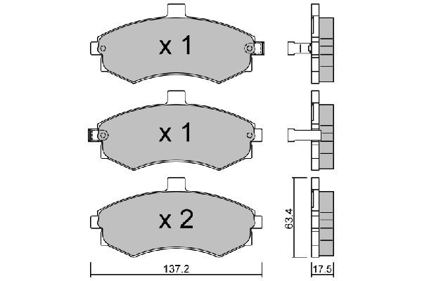 AISIN BPHY-1007 Brake pad set with acoustic wear warning