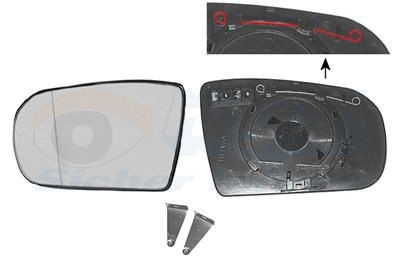 VAN WEZEL Side view mirror glass left and right E-Class Platform / Chassis (VF210) new 3029837