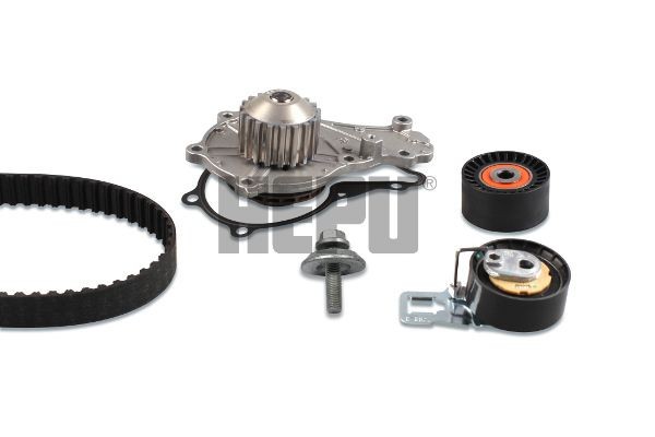 HEPU PK08036 Water pump and timing belt kit with bolts for crankshaft pulley, Number of Teeth: 141, Width: 20 mm