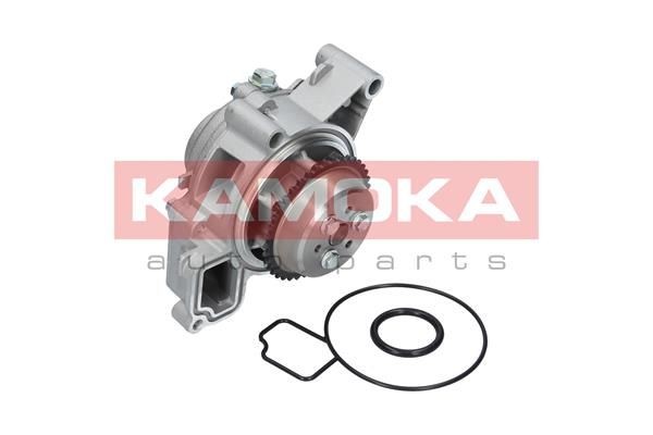 KAMOKA T0007 Water pump Cast Aluminium, with seal ring, Metal, without housing, for gear drive