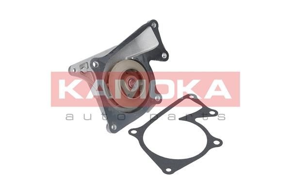 KAMOKA T0101 Water pump Cast Aluminium, with seal, Plastic, for toothed belt drive