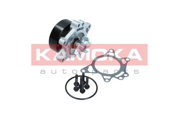 KAMOKA T0263 Water pump with gaskets/seals, Metal, for v-ribbed belt use