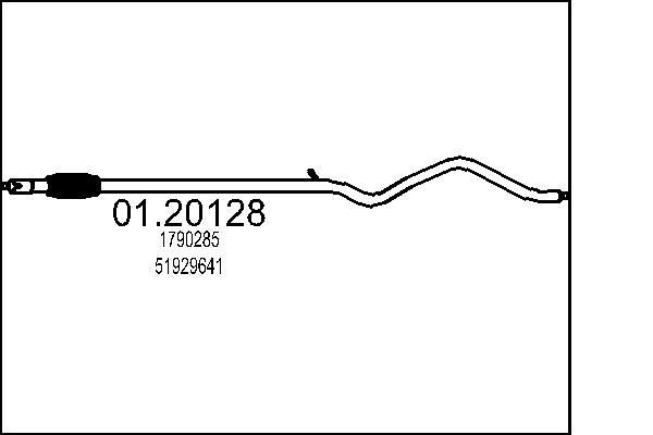 MTS 01.20128 Exhaust Pipe Length: 2400mm, Front, for centre muffler