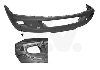 VAN WEZEL 3077571 Bumper Front, for vehicles without parking distance control, grey, without bumper support