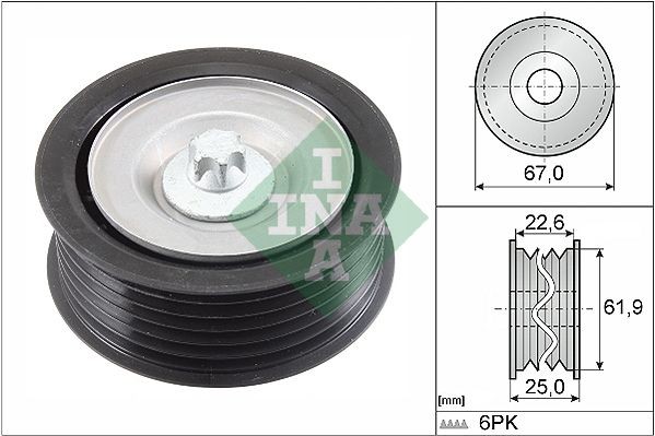 INA Deflection / Guide Pulley, v-ribbed belt 532 0866 10 Mercedes-Benz C-Class 2007