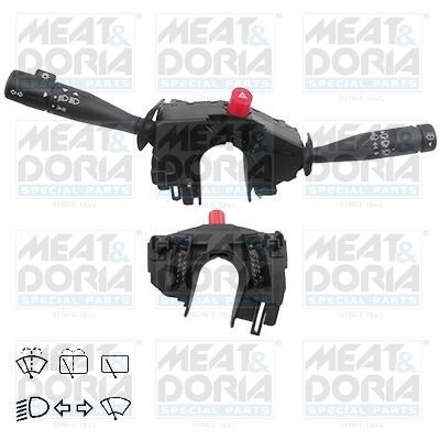 MEAT & DORIA with cornering light Number of connectors: 21, with rear wipe-wash function, with wipe-wash function, with wipe interval function, with light dimmer function, with indicator function, with high beam function Steering Column Switch 23066 buy