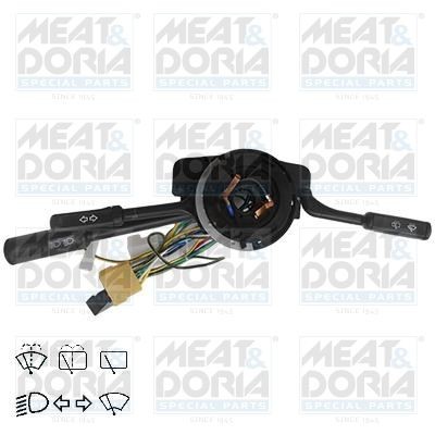 MEAT & DORIA with cornering light Number of connectors: 20, with rear wipe-wash function, with wipe interval function, with wipe-wash function, with light dimmer function, with high beam function Steering Column Switch 23499 buy