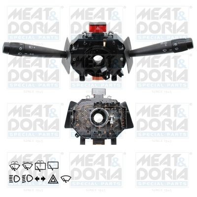 MEAT & DORIA with cornering light with light dimmer function, with high beam function, with hazard warning light function, with wipe-wash function, with wipe interval function, with rear wipe-wash function Steering Column Switch 23568 buy