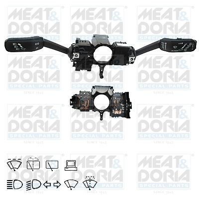 MEAT & DORIA with cornering light Number of connectors: 20, with light dimmer function, with wipe-wash function, with wipe interval function, with rear wipe-wash function, with board computer function Steering Column Switch 23704 buy