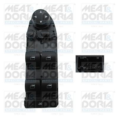 MEAT & DORIA Left Front Number of pins: 18-pin connector Switch, window regulator 26008 buy