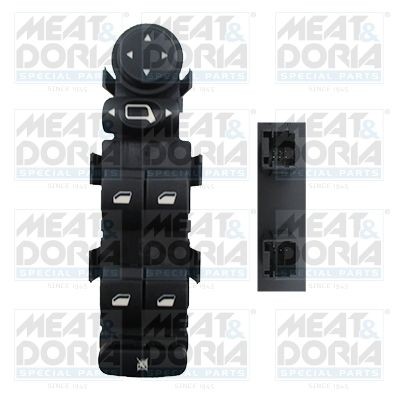 MEAT & DORIA Left Front Number of pins: 9-pin connector Switch, window regulator 26021 buy