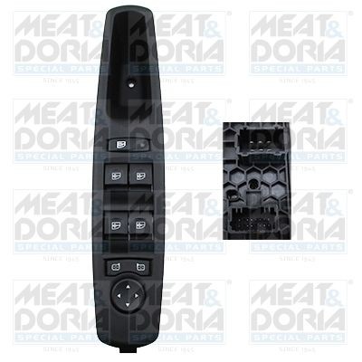 MEAT & DORIA Left Front Number of pins: 19-pin connector Switch, window regulator 26024 buy