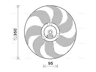 AVA COOLING SYSTEMS VN7511 Fan, radiator 6N0 959 455 B