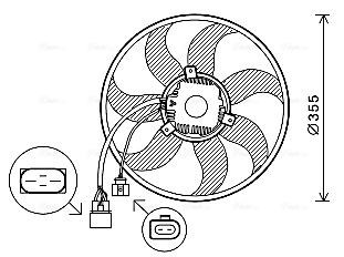 AVA COOLING SYSTEMS VN7534 Fan, radiator 1K0 121 205J