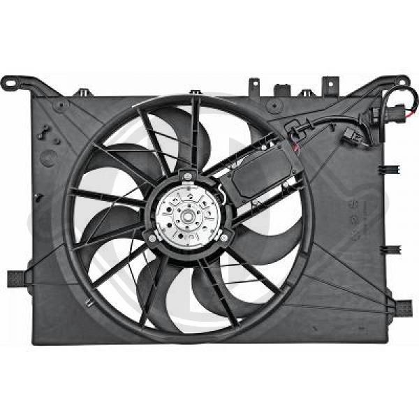 DIEDERICHS DCL1288 Fan, radiator D1: 420 mm, 12V, 270W, with radiator fan shroud, with control unit, Climate