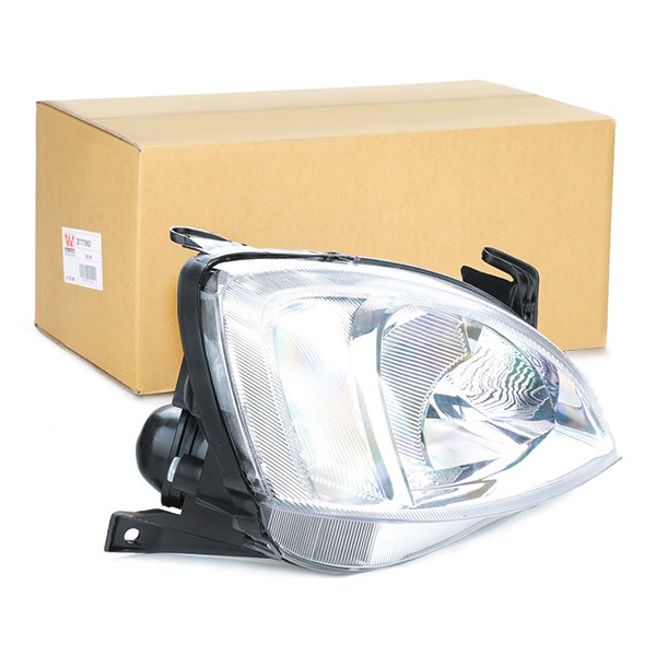 VAN WEZEL 3777962 Headlight Right, H7/H7, Crystal clear, yellow, for right-hand traffic, without motor for headlamp levelling, PX26d