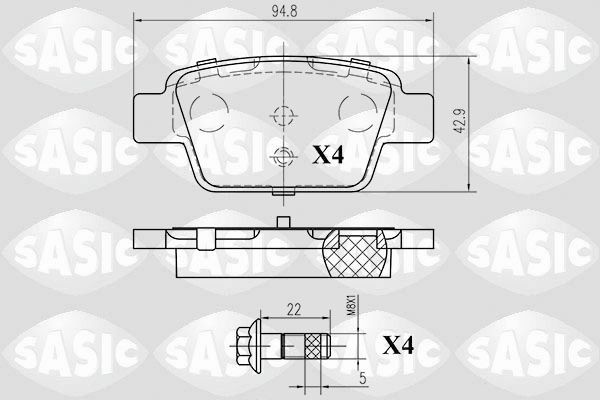 23714 SASIC Rear Axle, without integrated wear warning contact Thickness: 16mm Brake pads 6216065 buy