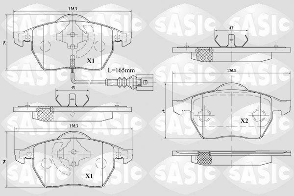 20676 SASIC Front Axle, with acoustic wear warning Thickness: 19,1mm Brake pads 6216079 buy