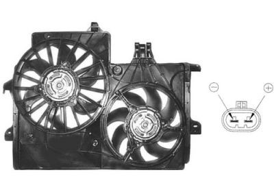VAN WEZEL 3781747 Fan, radiator D1: 365 mm, with radiator fan shroud, with electric motor