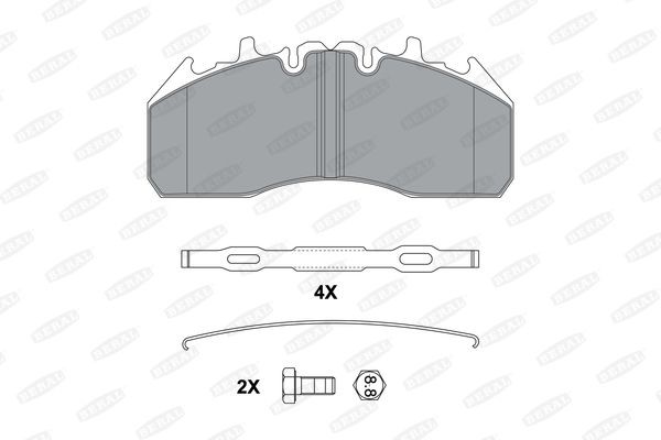 BERAL 2917429004145674 Brake pad set prepared for wear indicator, with accessories