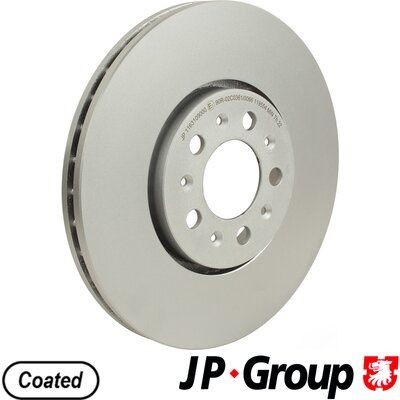 JP GROUP 1163109000 Brake disc Front Axle, 288x25mm, 5, Vented, Coated