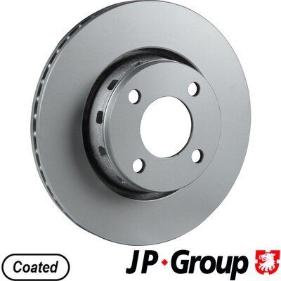 JP GROUP 1163112200 Brake disc Front Axle, 280x22mm, 4, Vented, Coated