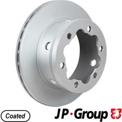 JP GROUP 1163204700 Brake disc Rear Axle, 285x22mm, 6, Vented, Coated
