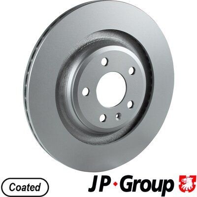JP GROUP 1163208100 Brake disc Rear Axle, 330x22mm, 5, Externally Vented, Coated