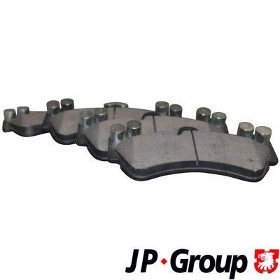 JP GROUP 1163604110 Brake pad set Front Axle, prepared for wear indicator, excl. wear warning contact