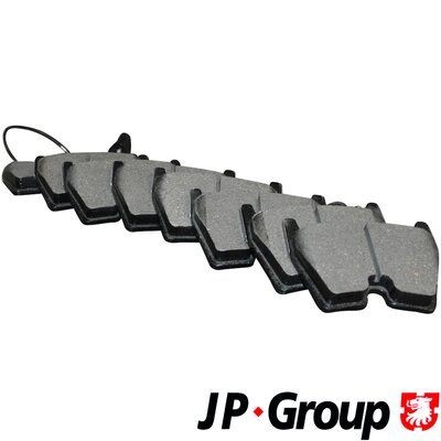 JP GROUP 1163609310 Brake pad set Front Axle, with integrated wear warning contact